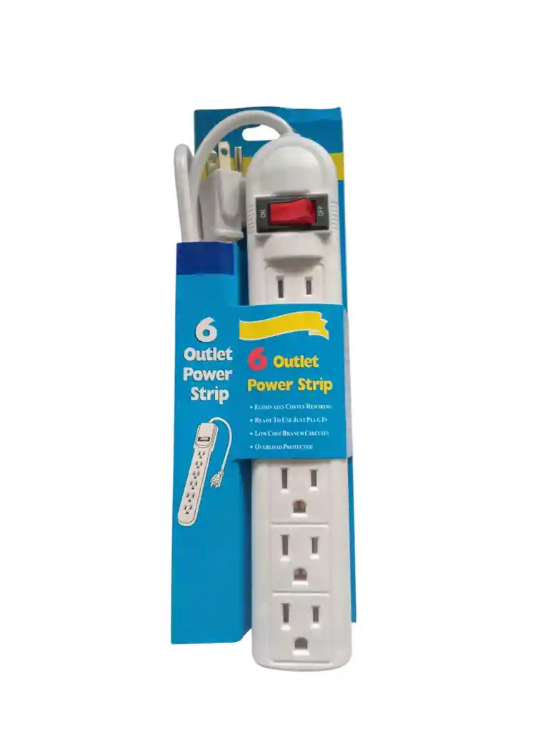 Regleta Eléctrica De 6 Tomas Con Interruptor