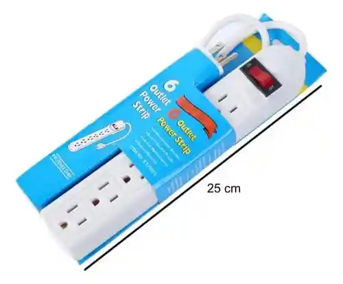 Regleta Eléctrica De 6 Tomas Con Interruptor