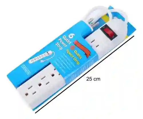 Regleta Eléctrica De 6 Tomas Con Interruptor Cable De 50cm