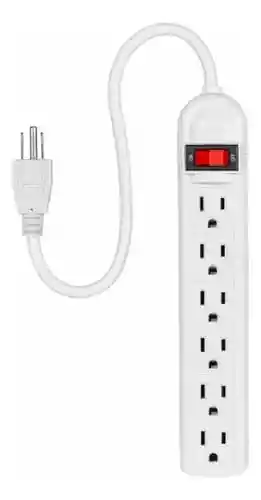 Regleta Eléctrica De 6 Tomas Con Interruptor Cable De 50cm