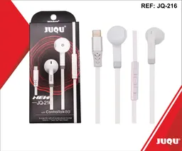 Audífonos Manos Libres Entrada Tipo C Juqu Jq-216 Color Blanco