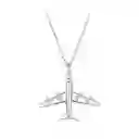 Collar Dije Avión Para Hombre O Mujer Fabricado En Plata 925