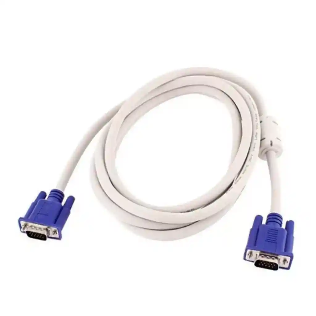 Cable Vga A Vga De 1 Metro Grueso Blanco