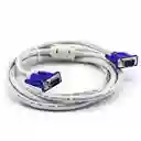 Cable Vga A Vga De 1 Metro Grueso Blanco