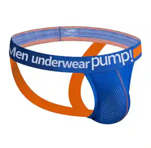 Blue Suspensorio Jockstrap Underwear Pump! Lencería Gay Masculina Sexy, Ropa Íntima Deportiva Hombre Azul