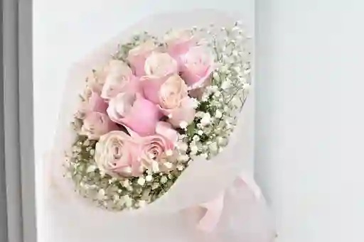Bouquet De 12 Rosas Rosadas