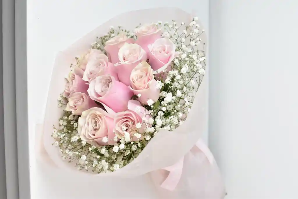 Bouquet De 12 Rosas Rosadas