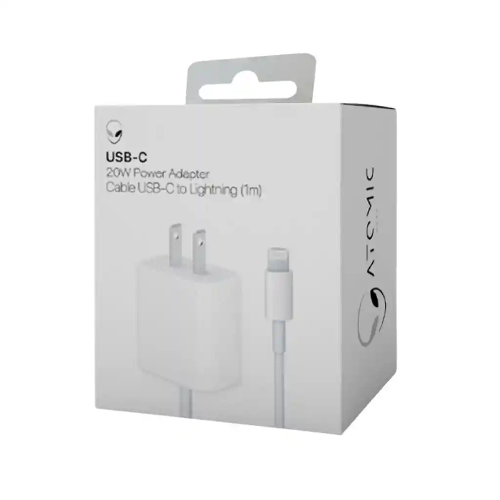 Cargador Adaptador 20w + Cable Lightning To Usbc Atomic
