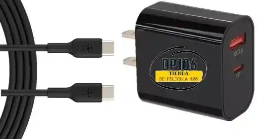 Cargador Tipo C - Usb Carga Rapida Doble Entrada