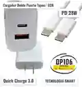 Cargador Tipo C - Usb Carga Rapida Doble Entrada