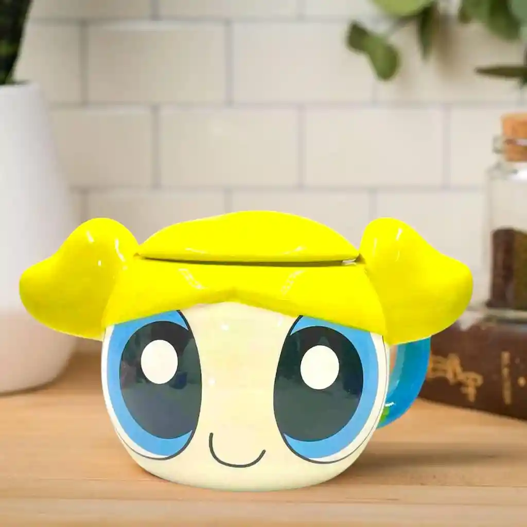 Mug Pocillo Chicas Superpoderosas Con Tapa Burbuja