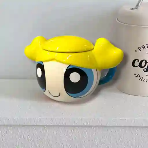 Mug Pocillo Chicas Superpoderosas Con Tapa Burbuja