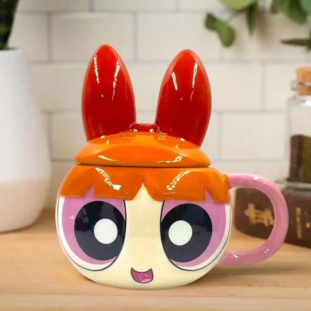 Mug Pocillo Chicas Superpoderosas Con Tapa Bombon