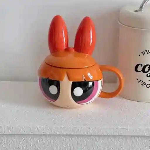 Mug Pocillo Chicas Superpoderosas Con Tapa Bombon