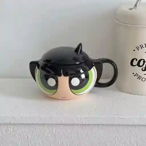 Mug Pocillo Chicas Superpoderosas Con Tapa Bellota