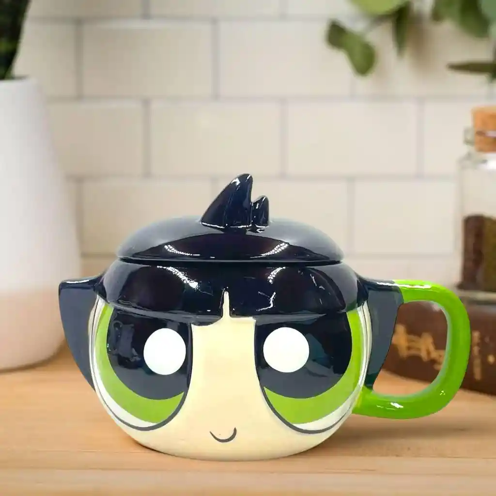 Mug Pocillo Chicas Superpoderosas Con Tapa Bellota