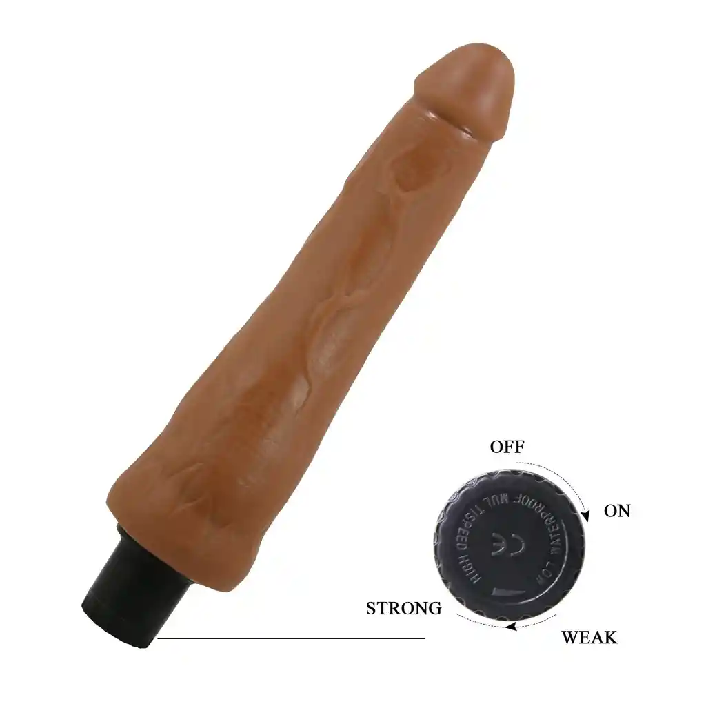 Vibrador Realista Alfredo 25 Cm Sliding Skin Chocolate