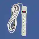 Regleta De 6 Puestos Con Extencion De 5 Mts De Largo