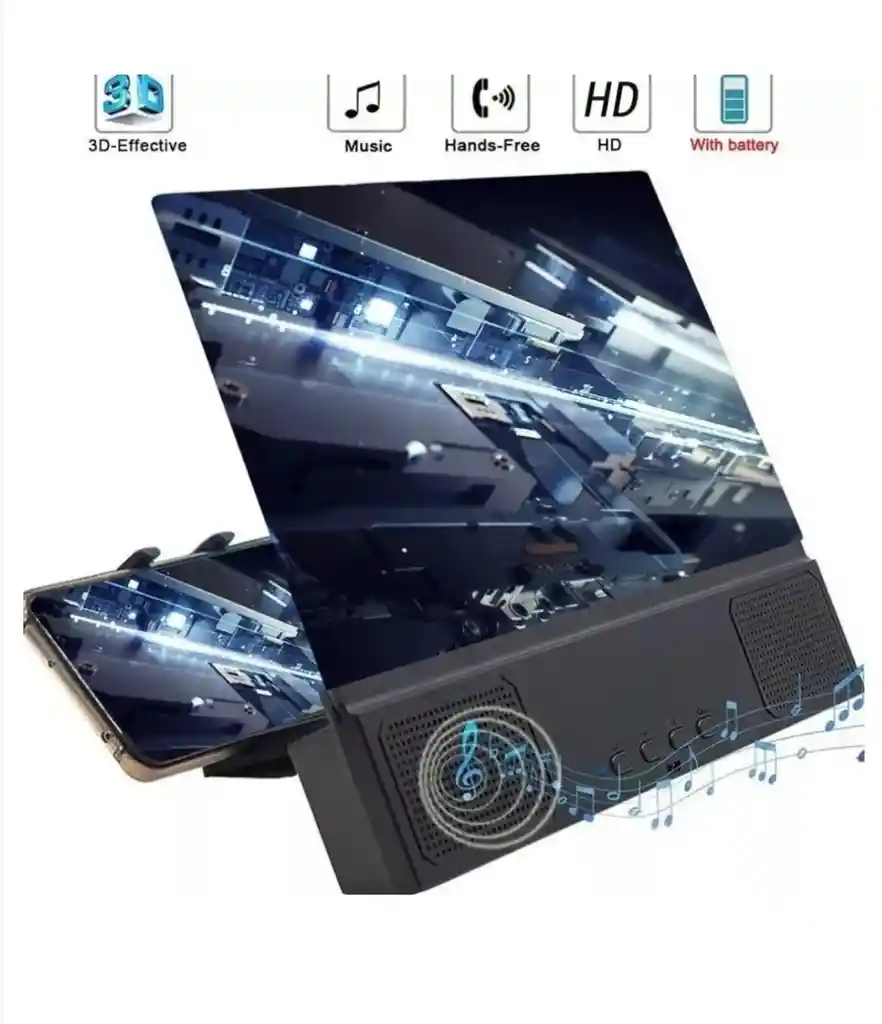 Amplificador De Imagen Lupa Celular 3d Bluetooth 12 Pulgadas