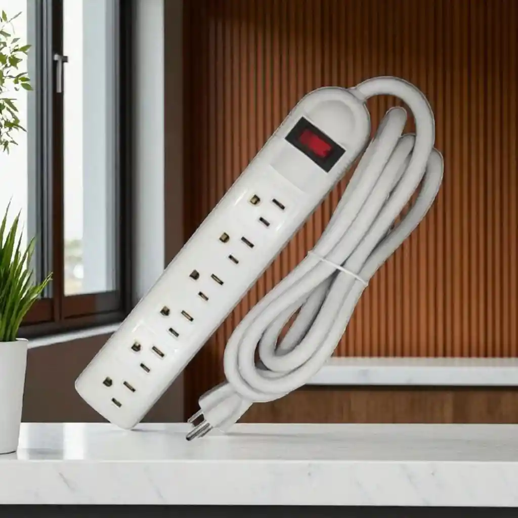 Regleta Eléctrica 6 Tomas Con Cable De 3 m