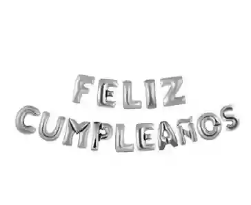 Globos Letrero Metalizado Feliz Cumpleaños 18` Plateado