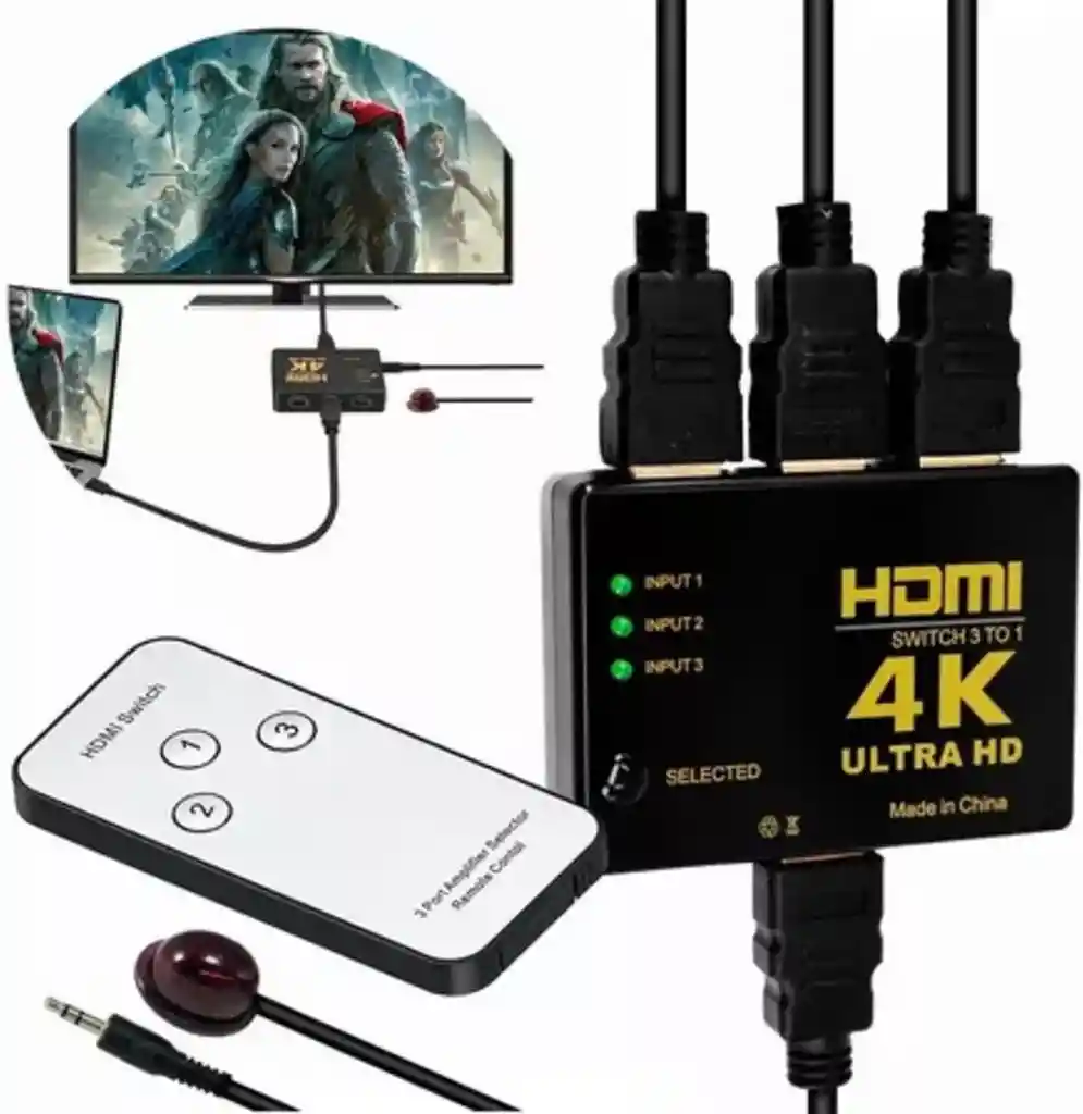 Switch Hdmi 3 X 1 (3 Entradas 1 Salida) 4k