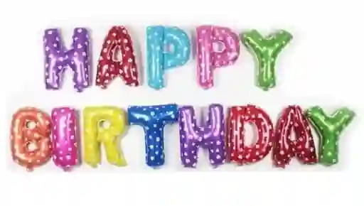 Globos Letrero Metalizado Happy Birthday 18` Colores