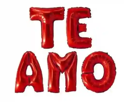 Globos Letrero Metalizado Te Amo 18` Rojo