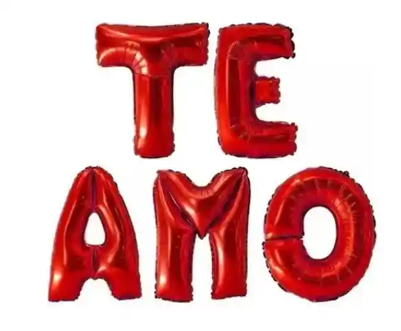 Globos Letrero Metalizado Te Amo 18` Rojo