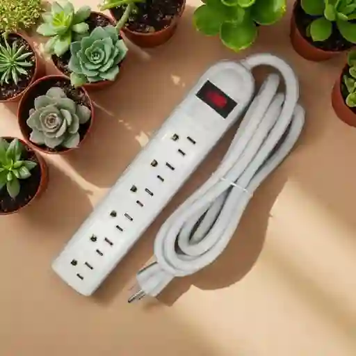 Regleta Eléctrica 6 Tomas Con Cable De 3 m