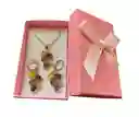 Collar Y Aretes Multicolor Plata Ley 925 Circonitas En Caja