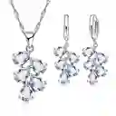 Collar Y Aretes Plata Ley 925 Circonitas En Caja