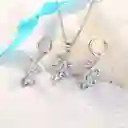 Collar Y Aretes Plata Ley 925 Circonitas En Caja