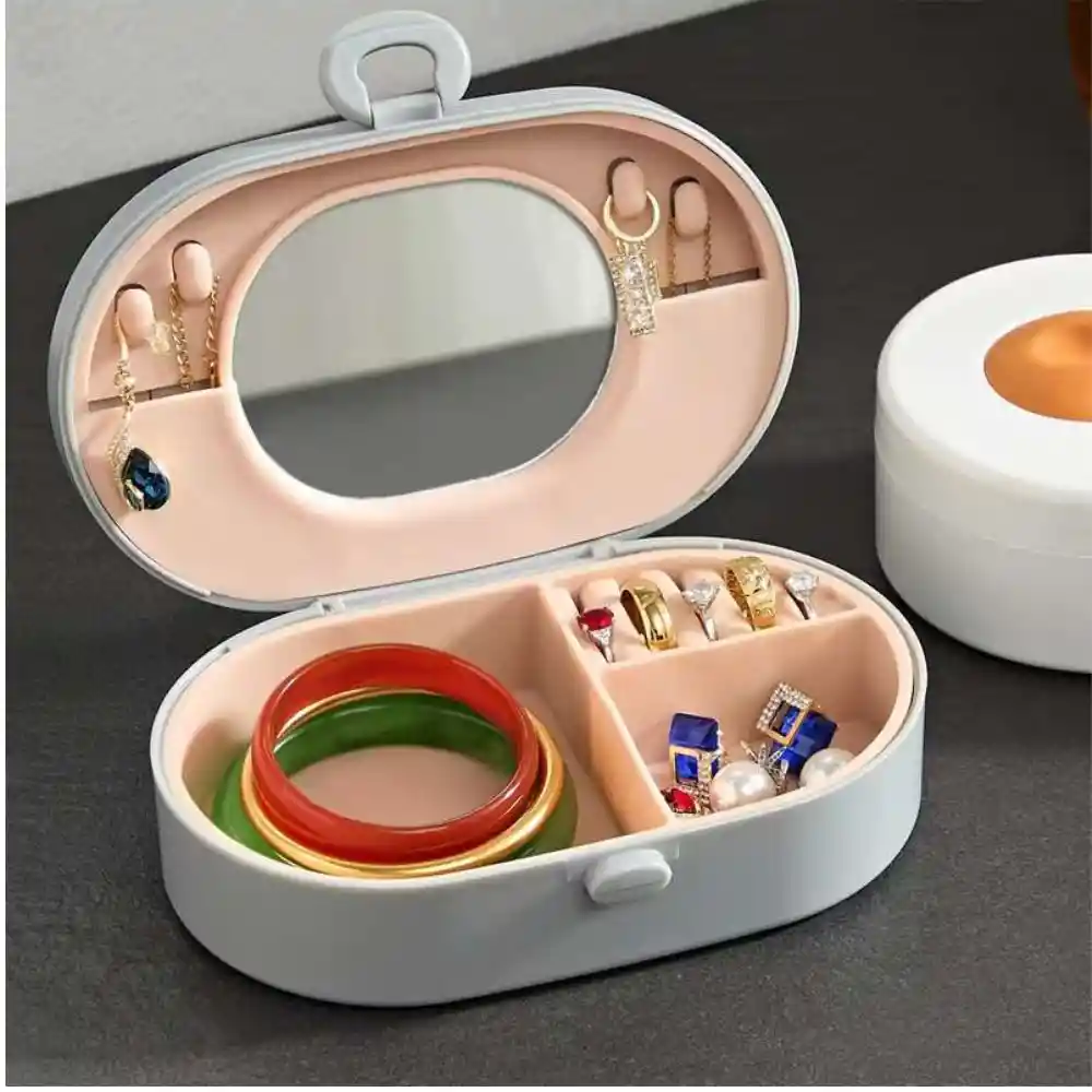 Mini Joyero De Lujo Organizador De Joyas Moño Con Espejo