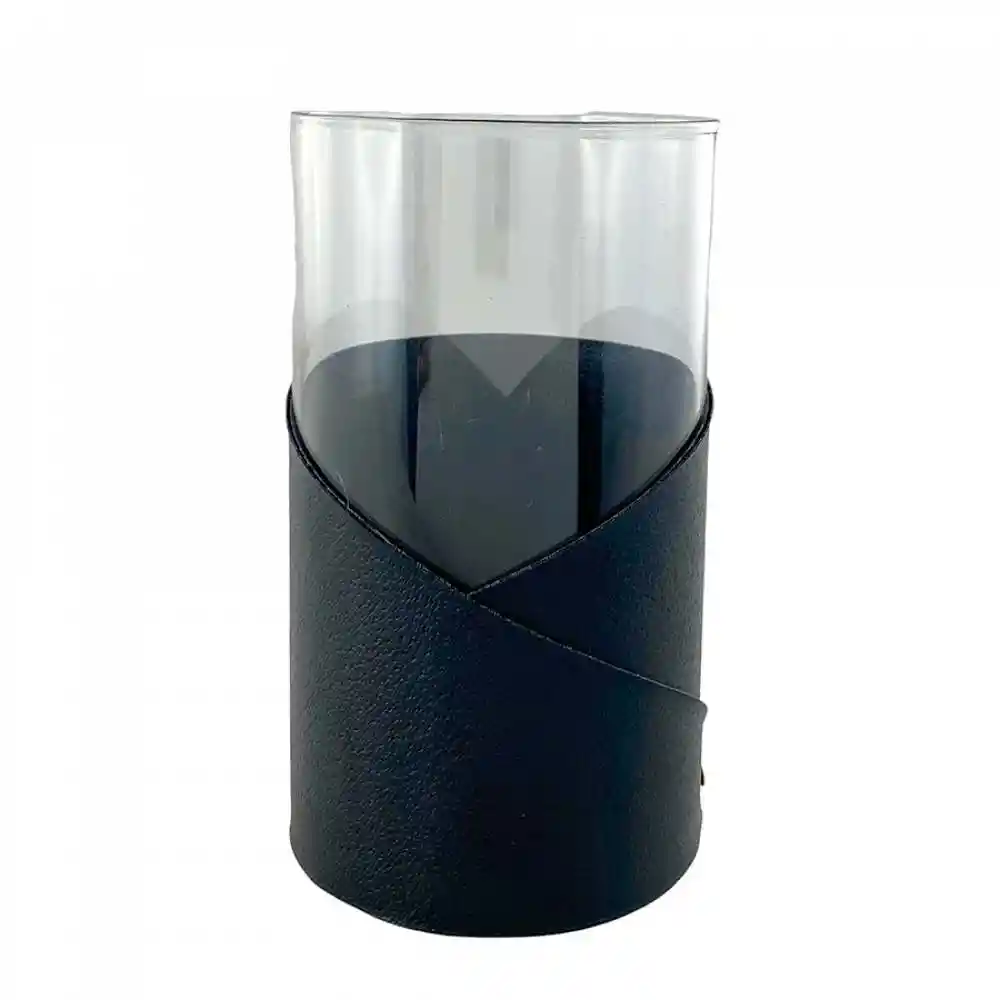 Florero Concepts Monocromia 11x20x11cm Blanco Negro Vidrio