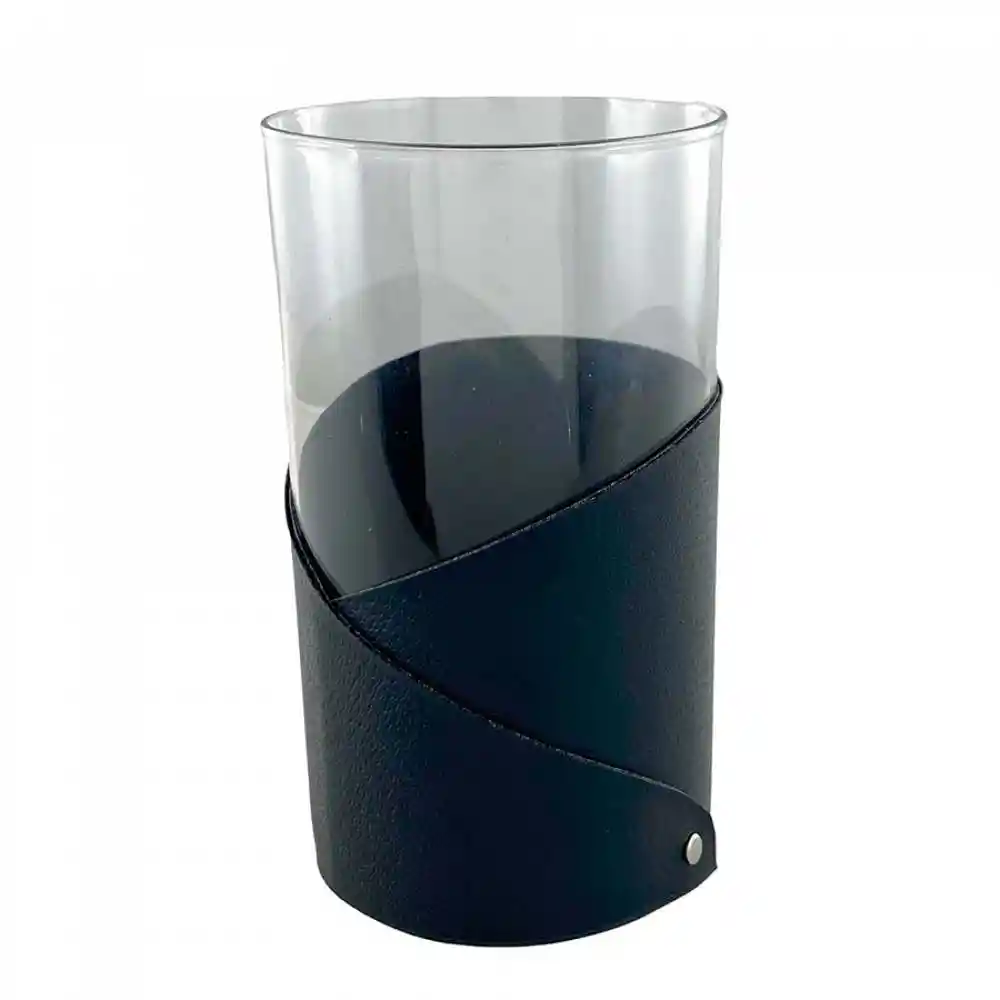 Florero Concepts Monocromia 11x20x11cm Blanco Negro Vidrio