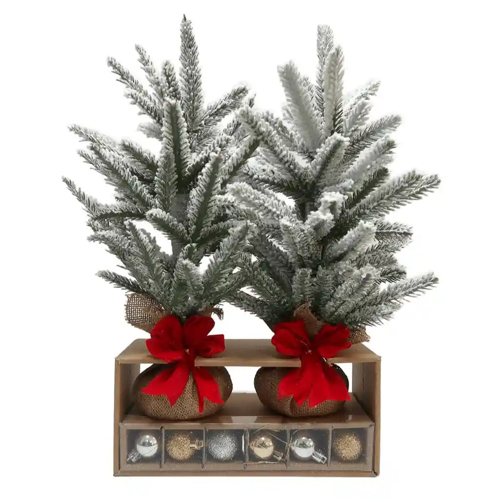 Set De Duo Mini Árboles Decorativos De Navidad