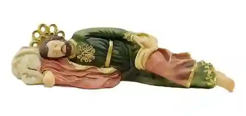 Figura Religiosa San José Acostado (dormido) 20cm Porcelana Italiana Venerarte