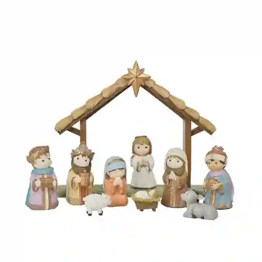 Juego De Pesebre En Resina 10 Piezas