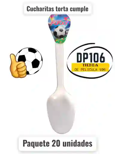 Cuchara De Torta Futbol 20 Und Cucharita Gol