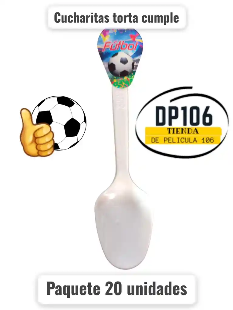 Cuchara De Torta Futbol 20 Und Cucharita Gol