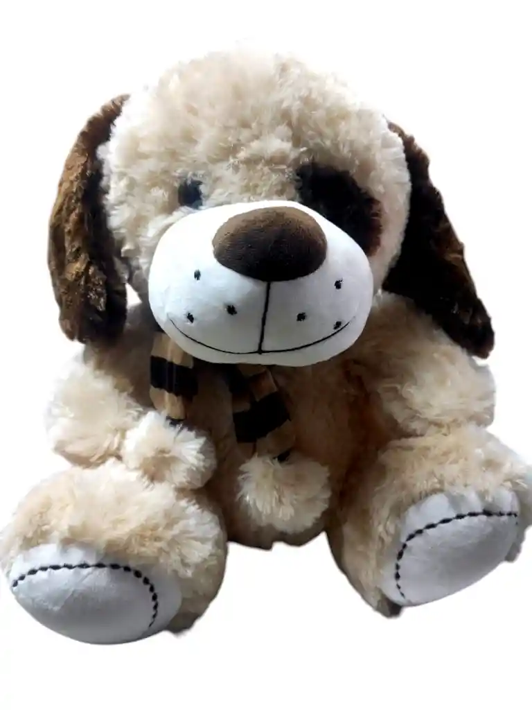 Peluche Perro Café Perrito Bufanda De 35 Cm Grande