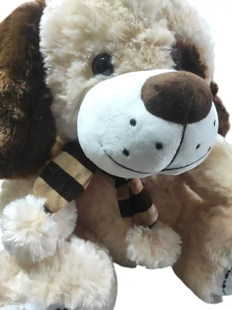 Peluche Perro Café Perrito Bufanda De 35 Cm Grande