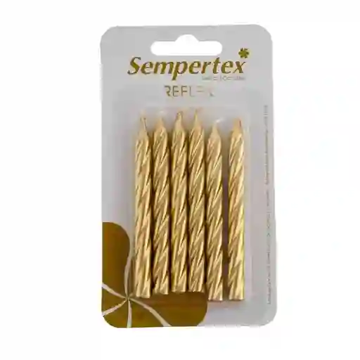 Vela Espiral Dorada X 6 Unidades Sempertex