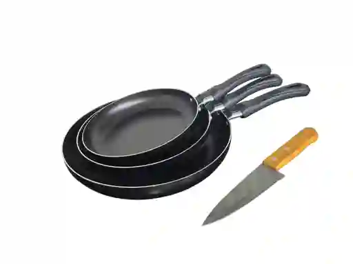 Set Sartenes Antiadherentes + Cuchillo