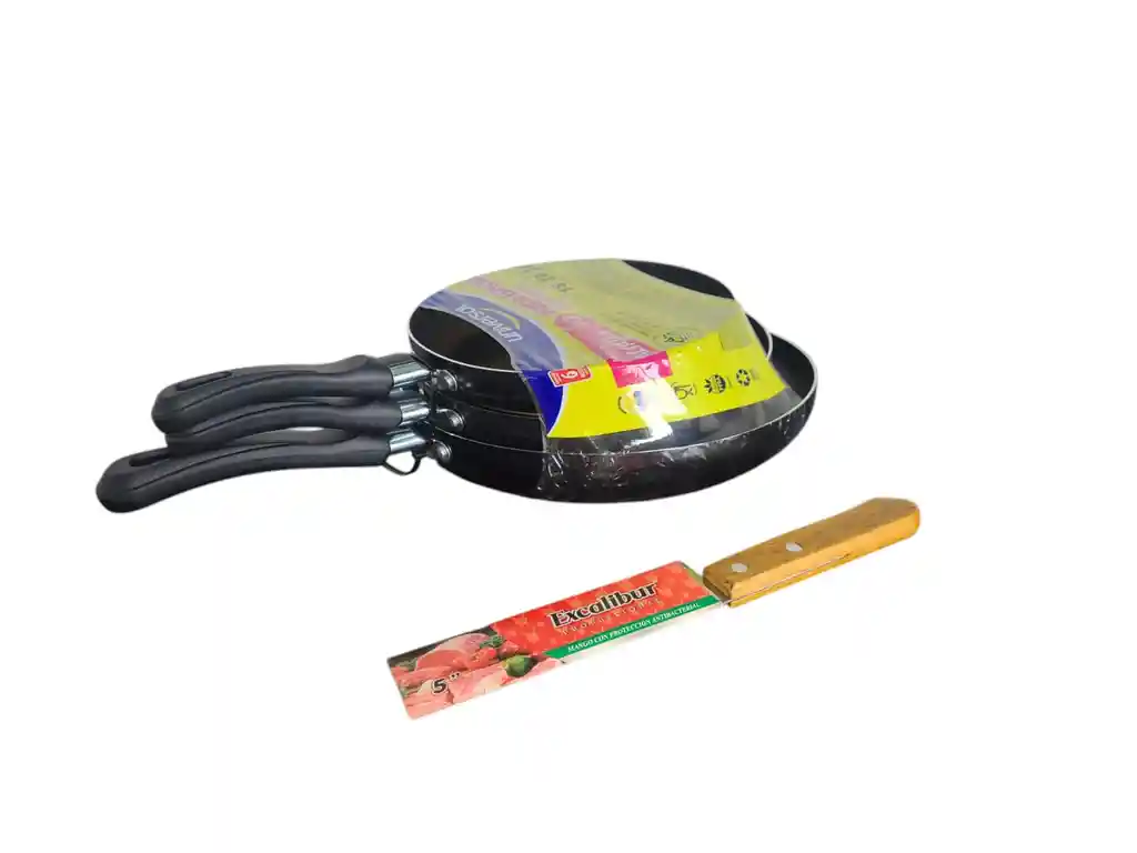 Set Sartenes Antiadherentes + Cuchillo