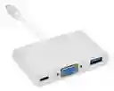 Hub Tipo C A Vga+adaptador 3 En 1 De Aleación De Aluminio