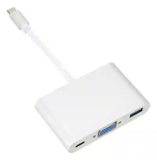 Hub Tipo C A Vga+adaptador 3 En 1 De Aleación De Aluminio