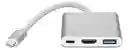 Cable Adaptador Usb-c Hdmi Usb 3.1 Pd Tipo C 3 En 1 Compatible Macbook