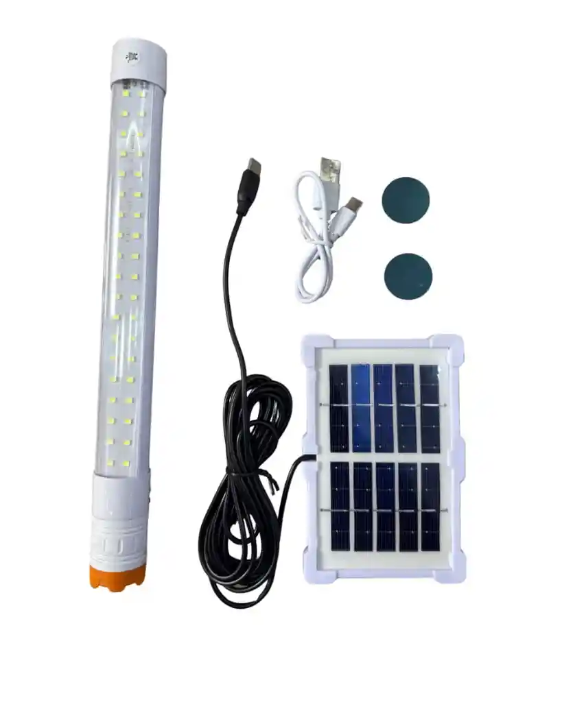 Lampara Linterna Led Recargable Con Panel Solar